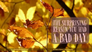 The surprising reason you had a bad day: we all have one of THOSE days.  Find out what purpose it could possibly serve at gloriousmomblog.com.